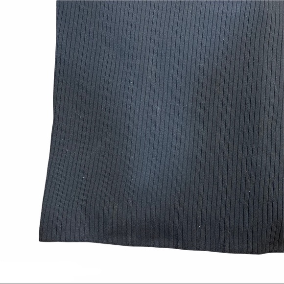 Zara Knit Ribbed Black Cold Shoulder Top - Picture 5 of 7